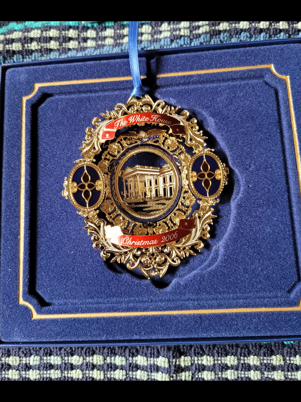 Christmas 2006 White House -Gold and Blue Ornament